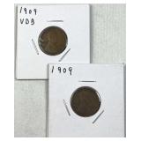 1909, 1909-VDB Lincoln Wheat Cents