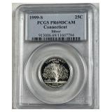 1999-S Silver Proof Connecticut Quarter PCGS 69