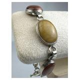 925 Silver Sunstone & Yellow Jasper Link Toggle