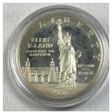 1986 Proof Silver Dollar, Ellis Island Comm. 90%