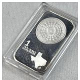 1oz Silver Texas Capital Dome Bar .999 Fine