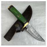 Damascus Steel Fixed Blade Knife w/ Sheath
