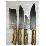 (4) Damascus Steel Chef