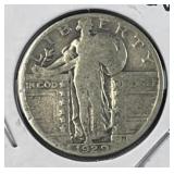 1929 Standing Liberty Silver Quarter, US 90%