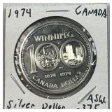 1974 Canada Silver Dollar (ASW .375)