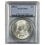1898-O Morgan Silver Dollar, PCGS MS63