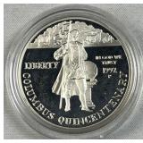 1992 Silver Proof Columbus 500th Comm. 90%