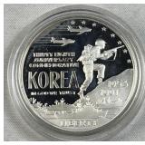 1991 Silver Proof Korean War Comemm. 90%