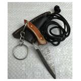 Damascus Steel Fixed Blade Knife w/ Sheath