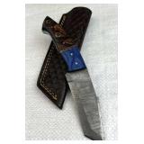Damascus Steel Fixed Blade Knife w/ Sheath