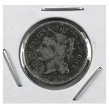 1869 US 3 Cent Nickel Coin