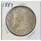 1889 Morgan Silver Dollar, US $1 Coin, 90%