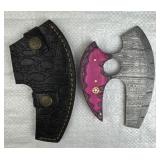 Damascus Steel Inuit Style Ulu Skinner Knife