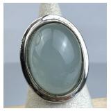 925 Silver Large Chrysoprase Statement Ring