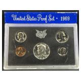 1969 US Proof Coin Set w/ 40% Silver JFK Half
