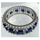 925 Silver Blue Spinel & Zirconia Eternity Band