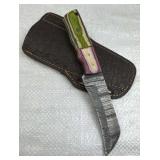 Damascus Steel Fixed Blade Knife w/ Sheath