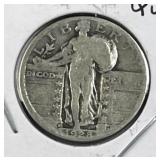 1928-D Standing Liberty Silver Quarter, US 90%