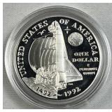 1992 Silver Proof Columbus 500th Dollar 90%