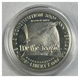 1987 Silver Proof Constitution Dollar 90%