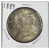 1889 Morgan Silver Dollar, Unc w/ Nice Toning
