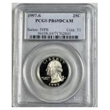 1997-S Proof Silver Quarter 25c, PCGS PR69DC
