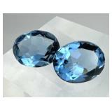 19.70 Carats Oval Cut Blue Gemstones