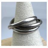 925 Silver Interlocking Triple Band Rolling Ring