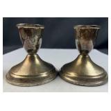 Pair of Sterling Silver Candle Holders, Weighted