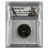 708-958 AD Japanese Cash Coin, ICG - Genuine
