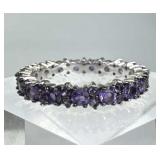 925 Silver Gemmy Amethyst Eternity Band Ring