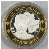 0.6oz Silver Strike Casino Token Doc Holliday