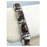 925 Silver Taxco Mahogany Obsidian Bracelet