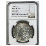 1889 Morgan Silver Dollar, Uncirculated NGC Det.