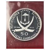 1970 Prf .999 Silver Equatorial Guinea 50 Pesetas