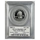 New York Silver Prf. 25c PCGS PR69DCAM
