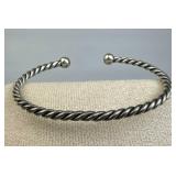 925 Silver James Avery Twisted Rope Cuff Bracelet