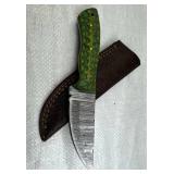 Damascus Steel Fixed Blade Knife w/ Sheath