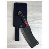 Lg Handmade Steel Fixed Blade Knife w/ Sheath