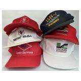 (6) Assorted Red, White, Black Snapback Caps