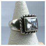 925 Silver Vintage Silpada Elizabeth Zirconia Ring