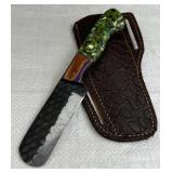 Damascus Steel Fixed Blade Knife w/ Sheath