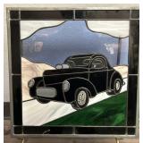 Custom Willys Stained Glass Art w/ Stand