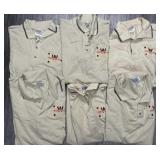 (6) Gildan Beige Polo "W Perseverance" Shirts