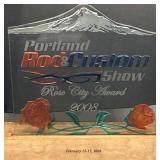 Rod Custom Hand Painted Glass w/ Light Stand