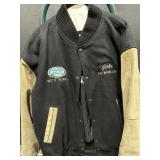 Vtg "ISCA West" Black Wool/Leather Varsity Jacke