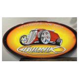Large Budnik Wheels Hot Rod Metal Sign, Oval