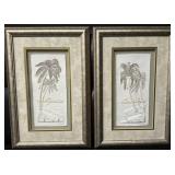(2) Textured Palm Tree Wall Art, Framed, Neutral C