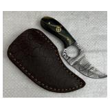 Damascus Steel Fixed Blade Knife w/ Sheath