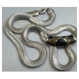 925 Silver Italy Onyz Tigers Eye Snake Chain Neckl